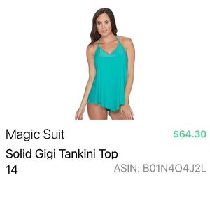 Pool Blue Magicsuit by Miraclesuit Tankini Size 14 NWT